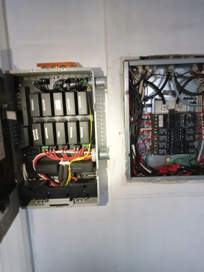 Electrical panel upgrade completed for Security Camera Wiring in Genoa